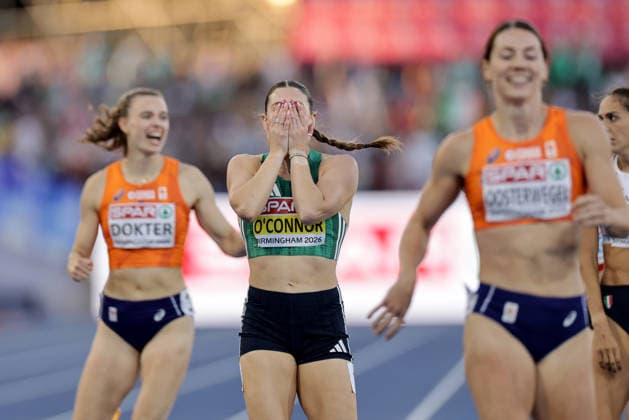 2026 European Athletics Championships, Alexander Stadium, Birmingham, England 15 8 2026 Women™s Heptathlon - 800m Ireland™s Kate O™Connor celebrates after winning gold Kate O™Connor celebrates after winning gold 15 8 2026  Copyright: xx 0S9A7282_1