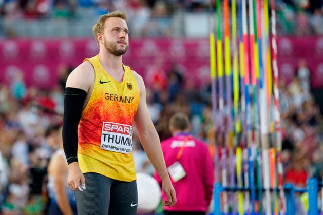 BIRMINGHAM, GREAT BRITAIN - AUGUST 15, 2026 : Nick THUMM (GER Germany) competing in the javelin throw final during the European Athletics Championships at Alexander Stadium on August 15, 2026 in Birmingham, Great Britain. Great Britain Copyright: xLeahxKohringx