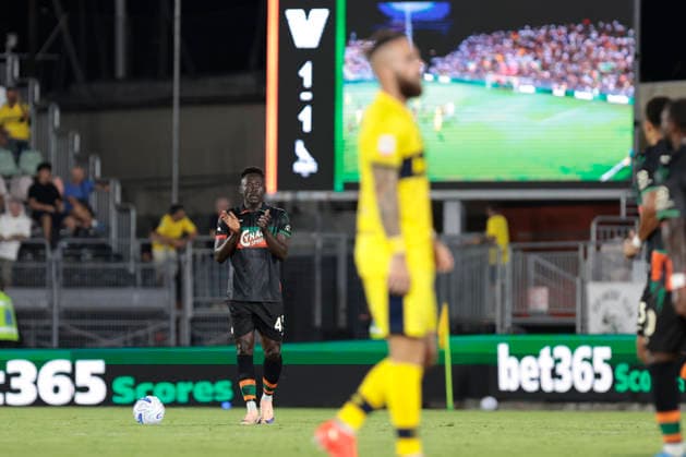 Venezia s Akor Adams during the Frecciarossa Italian Cup 2026 2027 Round of 32 soccer match between Venezia and Modena at Penzo stadium in Venice, Italy - August 15, 2026 - Soccer  Copyright: xMattiaxRadoni LaPressex