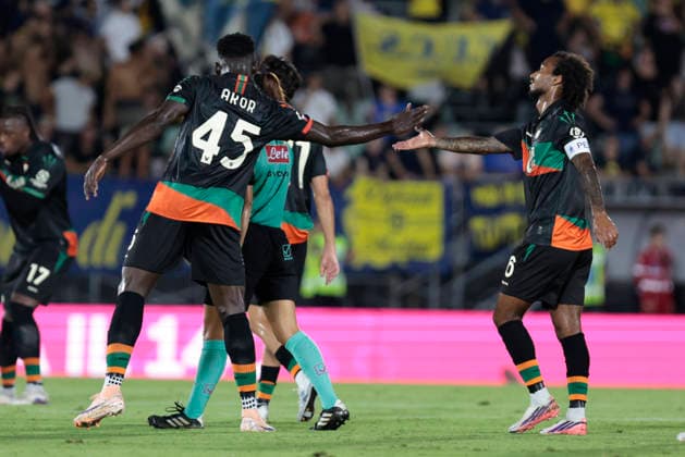 Venezia s Akor Adams during the Frecciarossa Italian Cup 2026 2027 Round of 32 soccer match between Venezia and Modena at Penzo stadium in Venice, Italy - August 15, 2026 - Soccer  Copyright: xMattiaxRadoni LaPressex