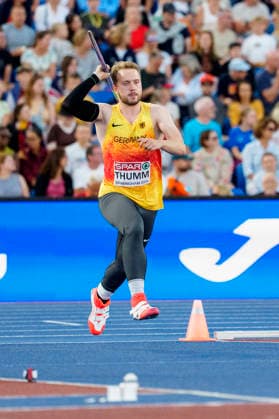 BIRMINGHAM, GREAT BRITAIN - AUGUST 15, 2026 : Nick THUMM (GER Germany) competing in the javelin throw final during the European Athletics Championships at Alexander Stadium on August 15, 2026 in Birmingham, Great Britain. Great Britain Copyright: xLeahxKohringx