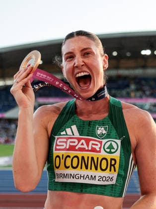 2026 European Athletics Championships, Alexander Stadium, Birmingham, England 15 8 2026 Women™s Heptathlon - 800m Ireland™s Kate O™Connor celebrates after winning gold Kate O™Connor celebrates after winning gold 15 8 2026  Copyright: xx MT2_5503