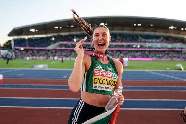 2026 European Athletics Championships, Alexander Stadium, Birmingham, England 15 8 2026 Women™s Heptathlon - 800m Ireland™s Kate O™Connor celebrates after winning gold Kate O™Connor celebrates after winning gold 15 8 2026  Copyright: xx MT2_5506