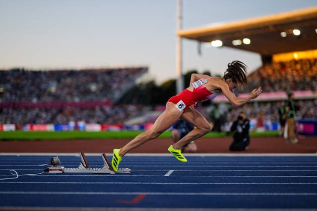 BIRMINGHAM, UNITED KINGDOM - AUGUST 15: Natalia Bukowiecka of Poland competes in the Women s 400m Final during the European Athletics Championships at Alexander Stadium on August 15, 2026 in Birmingham, United Kingdom. England United Kingdom Copyright: xBEAUTIFULxSPORTS TobiasxLacknerx