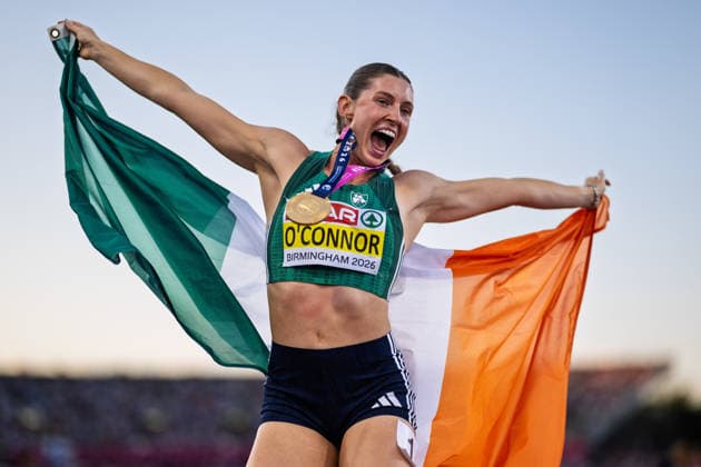 BIRMINGHAM, UNITED KINGDOM - AUGUST 15: Kate O Connor of Ireland wins the Gold Medal in the Women s Heptathlon during the European Athletics Championships at Alexander Stadium on August 15, 2026 in Birmingham, United Kingdom. England United Kingdom Copyright: xBEAUTIFULxSPORTS TobiasxLacknerx