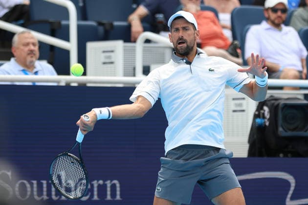 MASON, OHIO - AUGUST 15: Novak Djokovic of Serbia in action during day five of the Cincinnati Open at the Lindner Family Tennis Center on August 15, 2026 in Mason, Ohio.  Copyright: xShainaxBenhiyoun SPPx Sportspressphoto_SPR207599