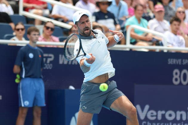 MASON, OHIO - AUGUST 15: Novak Djokovic of Serbia in action during day five of the Cincinnati Open at the Lindner Family Tennis Center on August 15, 2026 in Mason, Ohio.  Copyright: xShainaxBenhiyoun SPPx Sportspressphoto_SPR207608
