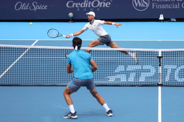 MASON, OHIO - AUGUST 15: Novak Djokovic of Serbia in action vs Thiago Tirante of Argentina during day five of the Cincinnati Open at the Lindner Family Tennis Center on August 15, 2026 in Mason, Ohio.  Copyright: xShainaxBenhiyoun SPPx Sportspressphoto_SPR207621