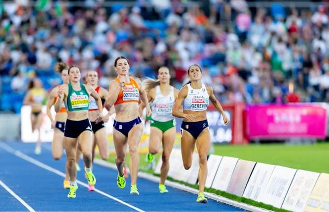 BIRMINGHAM - Emma Oosterwegel in action in the 800 meters during the heptathlon final on the sixth day of the European Athletics Championships. IRIS VAN DEN BROEK ANP xVIxANPxSportx xxANPxIVx 565555735 originalFilename: 565555735.jpg