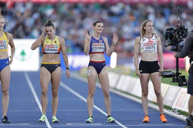 UK: 27th European Athletics Championships - Birmingham 2026, 15 August 2026 BIRMINGHAM, ENGLAND: August 15: Jade O™Dowda of Great Britain in the Women™s Heptathlon 800m during day five of the 27th European Athletics Championships at Alexander Stadium on August 15 2026 Photo by Ben Booth SportPix SIPA USA Birmingham Alexander Stadium West Midlands England Copyright: xBenxBoothx
