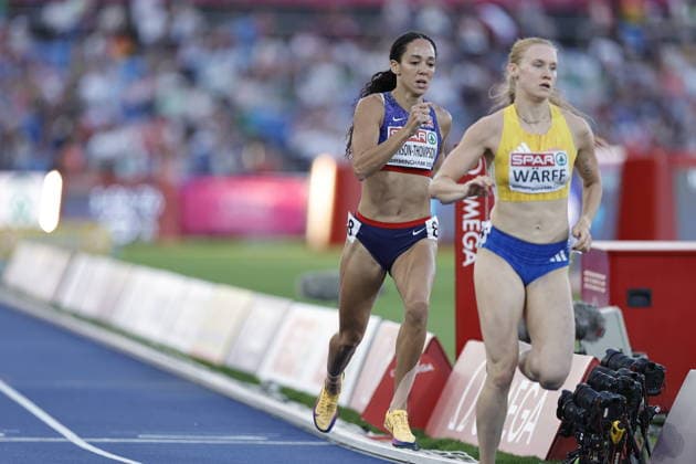 UK: 27th European Athletics Championships - Birmingham 2026, 15 August 2026 BIRMINGHAM, ENGLAND: August 15: Katarina Johnson-Thompson of Great Britain in the Women™s Heptathlon 800m during day five of the 27th European Athletics Championships at Alexander Stadium on August 15 2026 Photo by Ben Booth SportPix SIPA USA Birmingham Alexander Stadium West Midlands England Copyright: xBenxBoothx