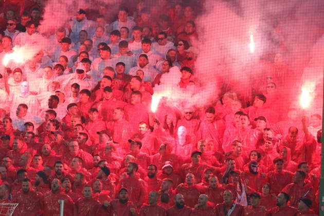 15.08.2026, xrekx, Fussball 2.Bundesliga, 1.FC Kaiserslautern - Karlsruher SC v.l. FCK Fans ,Stimmung, Schals, Ultras, Zuschauer, Besucher, Choreo, Choreografie, atmosphere, scarves, spectators, visitors Pyro (DFL DFB REGULATIONS PROHIBIT ANY USE OF PHOTOGRAPHS as IMAGE SEQUENCES and or QUASI-VIDEO) Kaiserslautern *** August 15, 2026, xrekx, Soccer 2. Bundesliga, 1. FC Kaiserslautern vs. Karlsruher SC, 1. FCK fans, atmosphere, scarves, ultras, spectators, visitors, choreography, choreography, atmosphere, scarves, spectators, visitors Pyro DFL DFB REGULATIONS PROHIBIT ANY USE OF PHOTOGRAPHS as IMAGE SEQUENCES and or QUASI-VIDEO Kaiserslautern