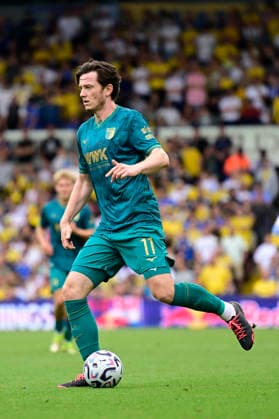 Leeds United v FC Augsburg Pre-Season Friendly FC Augsburg s Michael Gregortsch in possession during the Pre-Season Friendly match at Elland Road, Leeds 15 08 2026 UK Newspapers OUT Copyright: xChrisxNuttonx FIL-23780-0045