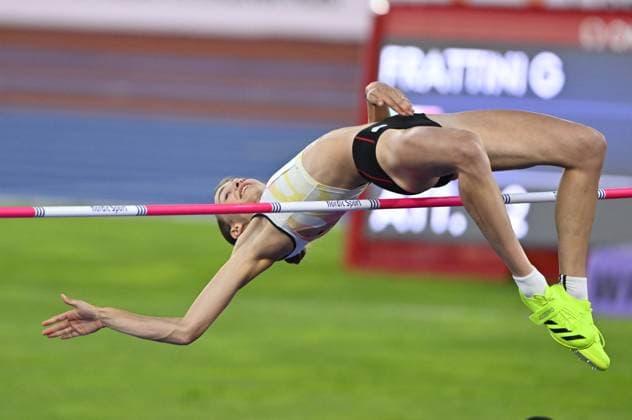 Belgian athlete Merel Maes pictured in action on the sixth day of the European Athletics Championships (August 10-18) in Birmingham, United Kingdom, on Saturday 15 August 2026. ERICxLALMAND  x0864141268stx