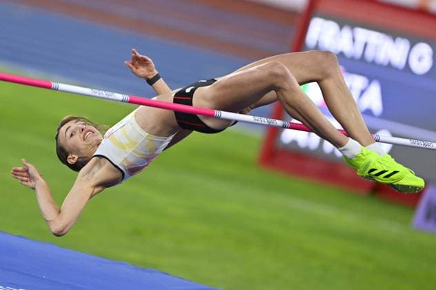 Belgian athlete Merel Maes pictured in action on the sixth day of the European Athletics Championships (August 10-18) in Birmingham, United Kingdom, on Saturday 15 August 2026. ERICxLALMAND  x0864141270stx