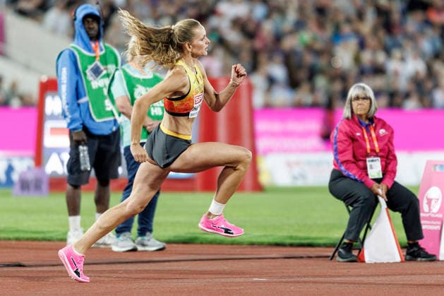BIRMINGHAM, GREAT BRITAIN - AUGUST 15, 2026: Christina HONSEL (GER Germany) in the high jump final during the European Athletics Championships at Alexander Stadium on August 15, 2026 in Birmingham, Great Britain. Great Britain Copyright: xAxelxKohringx