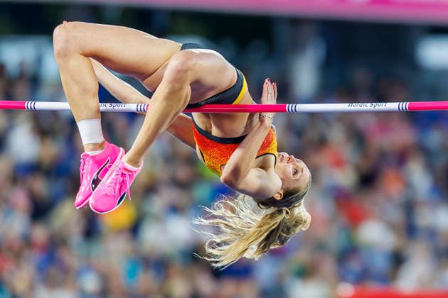 BIRMINGHAM, GREAT BRITAIN - AUGUST 15, 2026: Christina HONSEL (GER Germany) in the high jump final during the European Athletics Championships at Alexander Stadium on August 15, 2026 in Birmingham, Great Britain. Great Britain Copyright: xAxelxKohringx