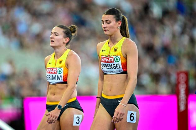 Sandrina SPRENGEL (Germany, VfB Stuttgart, HEPTATHLON Women), Vanessa GRIMM (Germany, Koenigsteiner LV, HEPTATHLON Women) GBR, European Athletics Championships, Athletics, 15.08.2026, GBR, European Athletics Championships, Athletics, 15.08.2026, Birmingham *** Sandrina SPRENGEL, Germany, VfB Stuttgart, Women s Heptathlon; Vanessa GRIMM, Germany, Koenigsteiner LV, Women s Heptathlon; GBR, European Athletics Championships, Athletics, August 15, 2026, GBR, European Athletics Championships, Athletics, August 15, 2026, Birmingham Copyright: xEibnerxPressefoto JanxPapenfussx EP_JPS
