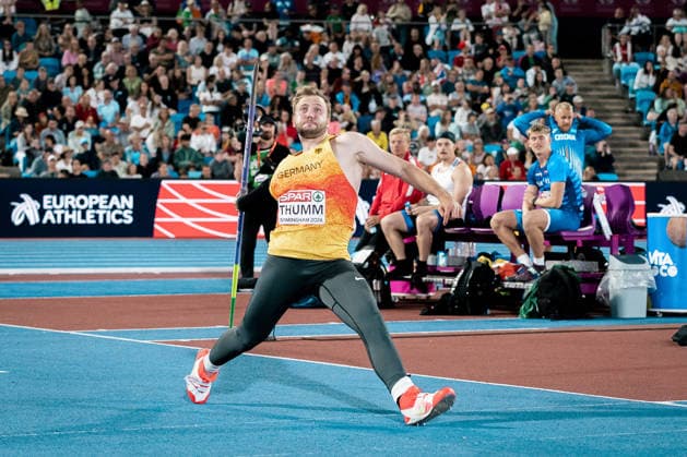 Nick Thumm (VfB Stuttgart, Speerwurf Maenner), GBR, Leichtathletik, Athletics, European Athletics Championships 2026, Leichtathletik Europameisterschaft 2026, Birmingham 2026, 09.08.2026, GBR, Leichtathletik, Athletics, European Athletics Championships 2026, Leichtathletik Europameisterschaft 2026, Birmingham 2026, 09.08.2026 Birmingham *** Nick Thumm, VfB Stuttgart, Men s Javelin Throw, GBR, Track and Field, Athletics, 2026 European Athletics Championships, 2026 European Track and Field Championships, Birmingham 2026, August 9, 2026, GBR, Track and Field, Athletics, 2026 European Athletics Championships, 2026 European Track and Field Championships, Birmingham 2026, August 9, 2026, Birmingham Copyright: xStefanxMayerx EP_SMR