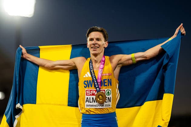 260815 Andreas Almgren of Sweden celebrates after men s 10 000 meter during day 6 of the 2026 European Athletics Championships on August 15, 2026 in Birmingham. Photo: Mathias Bergeld BILDBYRAN kod MB MT1071 friidrott athletics friidrett friidrotts-em em friidretts-em 2026 european athletics championships day 6 bbeng jubel *** August 15, 2026: Andreas Almgren of Sweden celebrates after the men’s 10,000-meter race on Day 6 of the 2026 European Athletics Championships on August 15, 2026 in Birmingham. Photo by Mathias Bergeld, BILDBYRAN, code MB MT1071. track and field, athletics, friidrett, friidrotts EM, 2026 European Athletics Championships, Day 6, BBENG, celebration  Copyright: MATHIASxBERGELD BB260815MB130