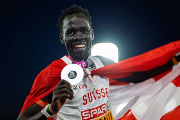 BIRMINGHAM, UNITED KINGDOM - AUGUST 15: Dominic Lokinyomo Lobalu of Switzerland wins the silver Medal in the Men s 10,000m during the European Athletics Championships at Alexander Stadium on August 15, 2026 in Birmingham, United Kingdom. England United Kingdom Copyright: xBEAUTIFULxSPORTS TobiasxLacknerx