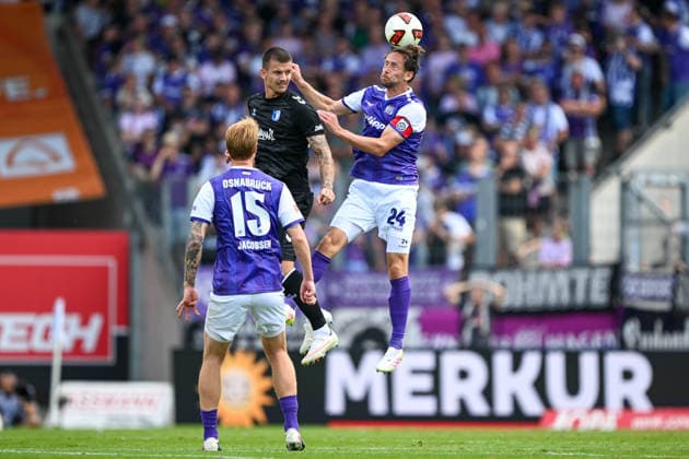 2. Bundesliga 26 27 - VfL Osnabrück - 1. FC Magdeburg am 15.08.2026 an der Bremer Brücke in Osnabrück Jannik Müller Mueller (Osnabrueck) *** 2. Bundesliga, Matchday 26, VfL Osnabrück vs. FC Magdeburg on August 15, 2026, at Bremer Brücke in Osnabrück; Jannik Müller, Osnabrück MT