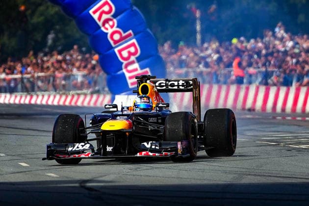 August 15, 2026, RÄÂ«Ga, Latvija: PATRICK FRIESACHER, a former Formula 1 driver, drives the Red Bull RB8 through the streets of Riga as part of the Red Bull Showrun in Riga, Latvia, August 15, 2026. RÄÂ«Ga Latvija - ZUMAp305 20260815_zip_p305_002 Copyright: xEdijsxPalensx