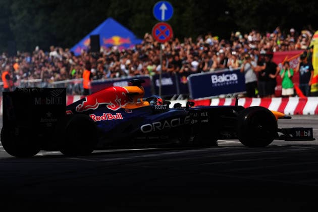August 15, 2026, RÄÂ«Ga, Latvija: PATRICK FRIESACHER, a former Formula 1 driver, drives the Red Bull RB8 through the streets of Riga as part of the Red Bull Showrun in Riga, Latvia, August 15, 2026. RÄÂ«Ga Latvija - ZUMAp305 20260815_zip_p305_006 Copyright: xEdijsxPalensx