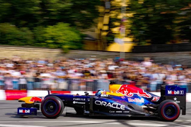 August 15, 2026, RÄÂ«Ga, Latvija: PATRICK FRIESACHER, a former Formula 1 driver, drives the Red Bull RB8 through the streets of Riga as part of the Red Bull Showrun in Riga, Latvia, August 15, 2026. RÄÂ«Ga Latvija - ZUMAp305 20260815_zip_p305_009 Copyright: xEdijsxPalensx