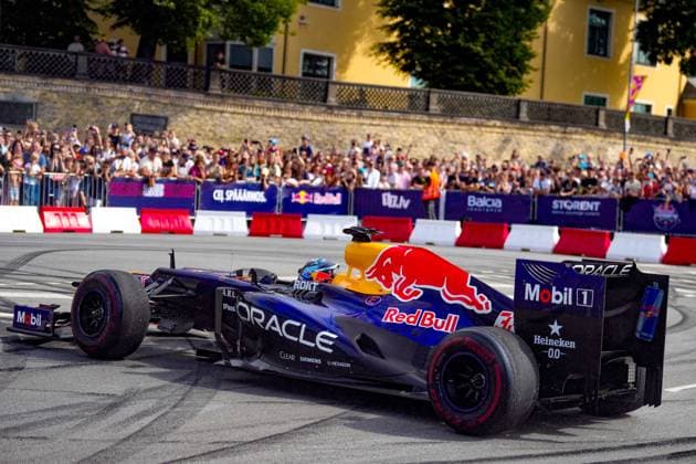 August 15, 2026, RÄÂ«Ga, Latvija: PATRICK FRIESACHER, a former Formula 1 driver, drives the Red Bull RB8 through the streets of Riga as part of the Red Bull Showrun in Riga, Latvia, August 15, 2026. RÄÂ«Ga Latvija - ZUMAp305 20260815_zip_p305_013 Copyright: xEdijsxPalensx