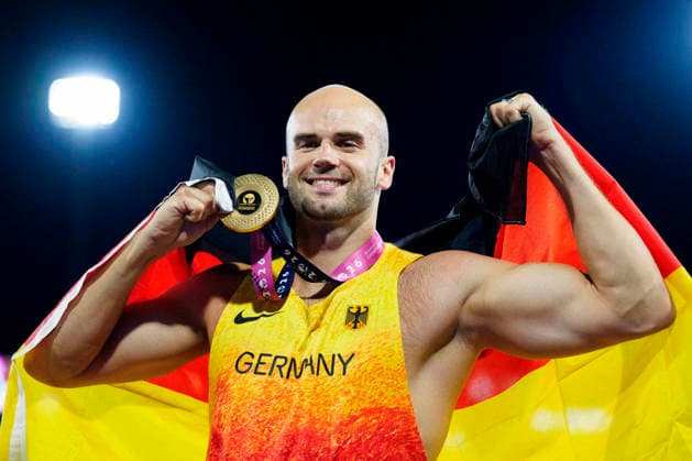 BIRMINGHAM, GREAT BRITAIN - AUGUST 15, 2026 : European champion in the javelin throw: Julian WEBER (GER Germany) during the European Athletics Championships at Alexander Stadium on August 15, 2026 in Birmingham, Great Britain. Great Britain Copyright: xLeahxKohringx