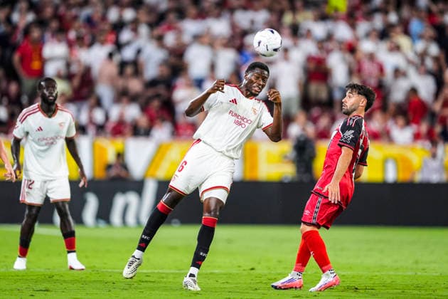 August 15, 2026, Sevilla, Sevilla, Spain: Lucien Agoume of Sevilla FC in action during the Spanish league, LaLiga EA Sports, football match played between Sevilla FC and Rayo Vallecano at Ramon Sanchez-Pizjuan stadium on August 15, 2026, in Sevilla, Spain. Sevilla FC V Rayo Vallecano - LaLiga EA Sports  - ZUMAa181 20260815_zaa_a181_059 Copyright: xJoaquinxCorcherox