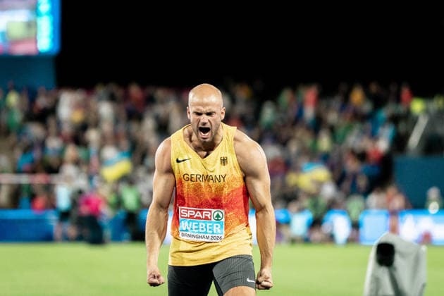 Julian Weber (USC Mainz, Speerwurf Maenner), GBR, Leichtathletik, Athletics, European Athletics Championships 2026, Leichtathletik Europameisterschaft 2026, Birmingham 2026, 09.08.2026, GBR, Leichtathletik, Athletics, European Athletics Championships 2026, Leichtathletik Europameisterschaft 2026, Birmingham 2026, 09.08.2026 Birmingham *** Julian Weber, USC Mainz, Men s Javelin Throw, GBR, Track and Field, Athletics, 2026 European Athletics Championships, 2026 European Track and Field Championships, Birmingham 2026, August 9, 2026, GBR, Track and Field, Athletics, 2026 European Athletics Championships, 2026 European Track and Field Championships, Birmingham 2026, August 9, 2026, Birmingham Copyright: xStefanxMayerx EP_SMR