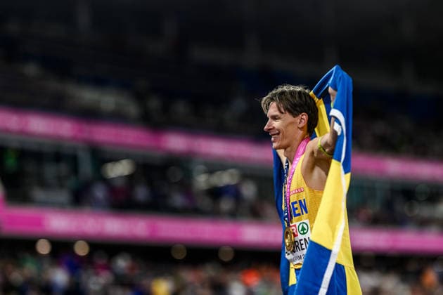 260815 Andreas Almgren of Sweden celebrates first place in men s 10 000 meter final during day 6 of the 2026 European Athletics Championships on August 15, 2026 in Birmingham. Photo: Mathias Bergeld BILDBYRAN kod MB MT1071 friidrott athletics friidrett friidrotts-em em friidretts-em 2026 european athletics championships day 6 bbeng jubel sweden sverige *** August 15, 2026: Andreas Almgren of Sweden celebrates winning first place in the men’s 10,000-meter final on Day 6 of the 2026 European Athletics Championships on August 15, 2026 in Birmingham. Photo by Mathias Bergeld, BILDBYRAN, code MB MT1071. track and field, athletics, friidrett, friidrotts EM, 2026 European Athletics Championships, Day 6, BBENG, celebration, Sweden, Sverige  Copyright: MATHIASxBERGELD BB260815MB175