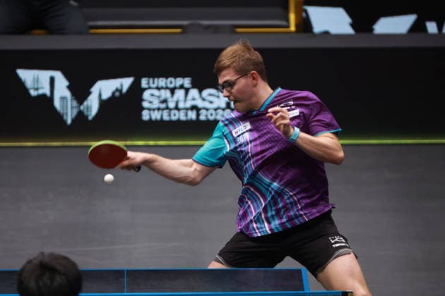2026 WTT Europe Smash - Sweden - Main Draw - 15 August 2026 - Day 6 Alexis Lebrun of France plays against Tomokazu Harimoto of Japan during the Men s Singles Quarterfinal at the 2026 Europe Smash at the Malmo Arena in Malmo, Sweden, on August 15, 2026. Malmo Sweden  Copyright: xRemyxGrosx originalFilename:gros-europesm260815_npJ18.jpg