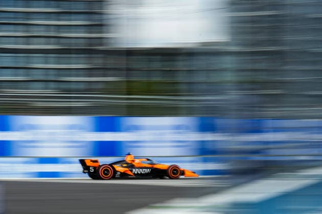 NTT IndyCar, Indy Car, IRL, USA Series Ontario Honda Dealers Indy At Markham - Day2 - Practice Pato O Ward, driver of the 5 Arrow McLaren Chevrolet, drives during practice for the NTT INDYCAR Series Ontario Honda Dealers Indy at Markham on August 15, 2026, in Markham, Ontario, Canada. Markham Ontario Canada  Copyright: xYuanxTianx originalFilename:tian-nttindyc260815_npA8C.jpg