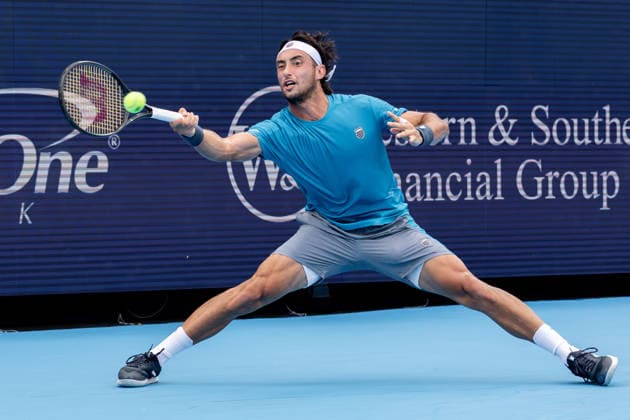 August 15, 2026, Mason, Ohio, U.S: Thiago Agustin Tirante (ARG) hits a forehand shot during SaturdayÃ¢â‚¬â ¢s second round of the Cincinnati Open at the Lindner Family Tennis Center , Mason, Oh. Mason U.S - ZUMAs304 20260815_zaf_s304_074 Copyright: xScottxStuartx