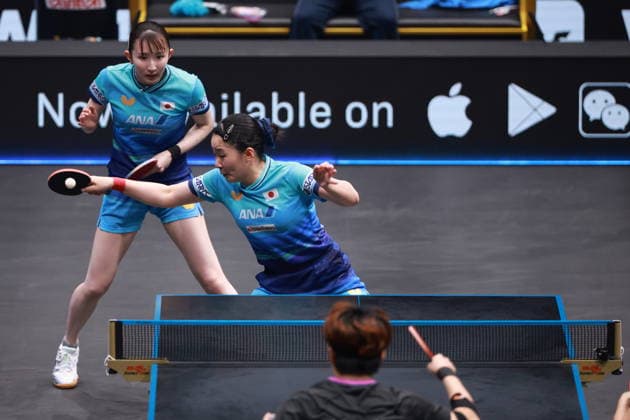 2026 WTT Europe Smash - Sweden - Main Draw - 15 August 2026 - Day 6 Miwa Harimoto and Hina Hayata of Japan compete against Doo Hoi Kem and NG Wing Lam of Hong Kong during the Women s Doubles Final at the 2026 Europe Smash at the Malmo Arena in Malmo, Sweden, on August 15, 2026. Malmo Sweden  Copyright: xRemyxGrosx originalFilename:gros-europesm260815_nplKj.jpg
