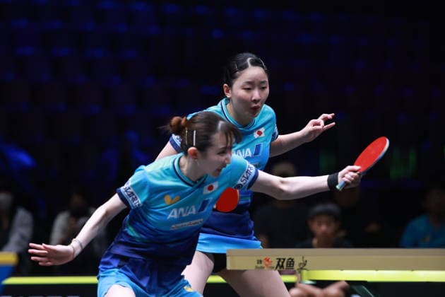 2026 WTT Europe Smash - Sweden - Main Draw - 15 August 2026 - Day 6 Miwa Harimoto and Hina Hayata of Japan compete against Doo Hoi Kem and NG Wing Lam of Hong Kong during the Women s Doubles Final at the 2026 Europe Smash at the Malmo Arena in Malmo, Sweden, on August 15, 2026. Malmo Sweden  Copyright: xRemyxGrosx originalFilename:gros-europesm260815_npQX4.jpg