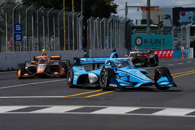 NTT IndyCar, Indy Car, IRL, USA Series Ontario Honda Dealers Indy At Markham - Day2 - Practice Scott McLaughlin, driver of the 3 Team Penske Chevrolet, drives during practice for the NTT INDYCAR Series Ontario Honda Dealers Indy at Markham on August 15, 2026, in Markham, Ontario, Canada. Markham Ontario Canada  Copyright: xYuanxTianx originalFilename:tian-nttindyc260815_npCF3.jpg