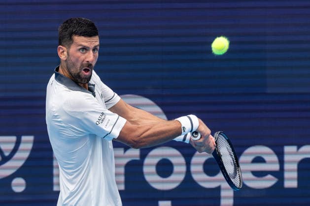 August 15, 2026, Mason, Ohio, U.S: Novak Djokovic (SRB) hits a two-handed backhand during SaturdayÃ¢â‚¬â ¢s second round of the Cincinnati Open at the Lindner Family Tennis Center , Mason, Oh. Mason U.S - ZUMAs304 20260815_zaf_s304_095 Copyright: xScottxStuartx