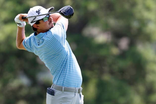 MEMPHIS, TN - AUGUST 15: Nico Echavarria of Colombia watches his tee shot on No. 3 during the third round of the FedEx St. Jude Championship, August 15, 2026, at TPC Southwind in Memphis, Tennessee. (Photo by Matthew Maxey Icon Sportswire) GOLF: AUG 15 PGA, Golf Herren FedEx St. Jude Championship EDITORIAL USE ONLY Icon260815032