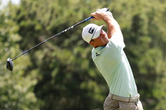 MEMPHIS, TN - AUGUST 15: Viktor Hovland of the United States watches his tee shot on No. 3 during the third round of the FedEx St. Jude Championship, August 15, 2026, at TPC Southwind in Memphis, Tennessee. (Photo by Matthew Maxey Icon Sportswire) GOLF: AUG 15 PGA, Golf Herren FedEx St. Jude Championship EDITORIAL USE ONLY Icon260815034