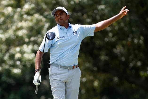 MEMPHIS, TN - AUGUST 15: Sudarshan Yellamaraju of Canada reacts as he watches his tee shot on No. 7 during the third round of the FedEx St. Jude Championship, August 15, 2026, at TPC Southwind in Memphis, Tennessee. (Photo by Matthew Maxey Icon Sportswire) GOLF: AUG 15 PGA, Golf Herren FedEx St. Jude Championship EDITORIAL USE ONLY Icon260815043