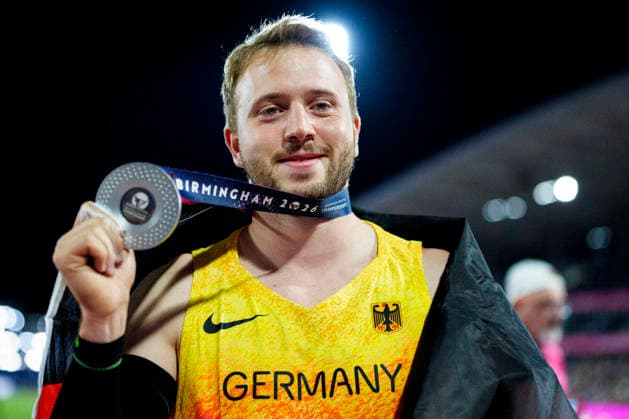 BIRMINGHAM, GREAT BRITAIN - AUGUST 15, 2026 : Second place in the javelin throw: Nick THUMM (GER Germany) during the European Athletics Championships at Alexander Stadium on August 15, 2026 in Birmingham, Great Britain. Great Britain Copyright: xLeahxKohringx