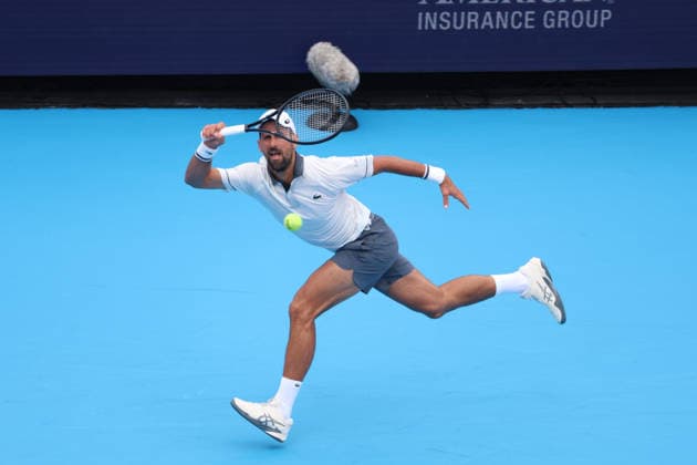 August 15, 2026, Mason, Oh, USA: Cincinnati Open Tennis 2026 - Novak Djokovic plays a ball against Thiago Augustin Tirante. ZUMAPress Mason USA - ZUMAn24_ 20260815_zaf_n24_106 Copyright: xWallyxNellx