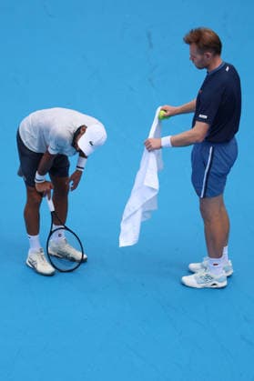 August 15, 2026, Mason, Oh, USA: Cincinnati Open Tennis 2026 - Novak Djokovic struggles possibly with fatigue in his game against Thiago Augustin Tirante. ZUMAPress Mason USA - ZUMAn24_ 20260815_zaf_n24_128 Copyright: xWallyxNellx