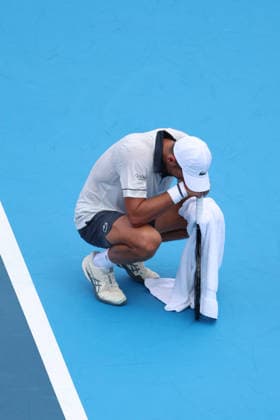 August 15, 2026, Mason, Oh, USA: Cincinnati Open Tennis 2026 - Novak Djokovic struggles possibly with fatigue in his game against Thiago Augustin Tirante. ZUMAPress Mason USA - ZUMAn24_ 20260815_zaf_n24_155 Copyright: xWallyxNellx