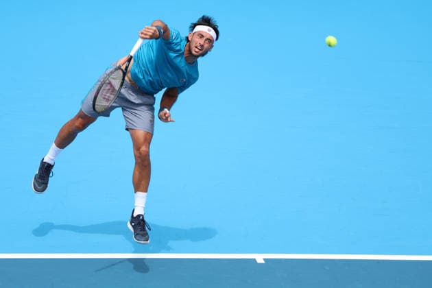 August 15, 2026, Mason, Oh, USA: Cincinnati Open Tennis 2026 - Thiago Augustin Tirante plays a ball against Novak Djokovic. ZUMAPress Mason USA - ZUMAn24_ 20260815_zaf_n24_170 Copyright: xWallyxNellx
