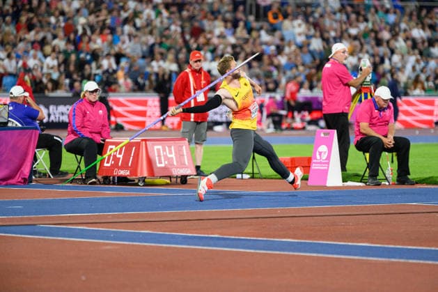 BIRMINGHAM, GREAT BRITAIN - August 15: Nick Thumm (Germany) during the javelin throw final during the European Athletics Championships 2026 at Alexander Stadium in Birmingham, Great Britain (Photo by Sven Beyrich Sports Press Photo)  Copyright: xSvenxBeyrich SportsxPressxPhotox Sportspressphoto_SPR207870
